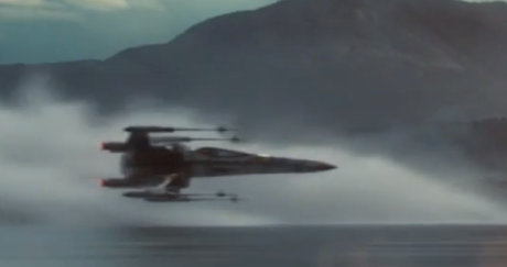 X-wing water skimming Star Wars The Force Awakens